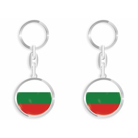 daged Bulgaria Key Fob Metal Key Ring 3D Effect + Sticker - RD, multicoloured