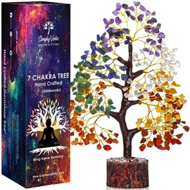 Simply Vedic 7 Chakra Tree of Life for Positive Energy| Natural Healing Crystal Gemstone, MoneyTree, Feng Shui, Good Luck|Chakra Activation|Home Decor|Ideal for Gifting| Handmade by Tradional Artists