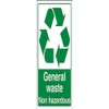 V Safety General Waste, Non Hazardous Recycling Sign - 200mm