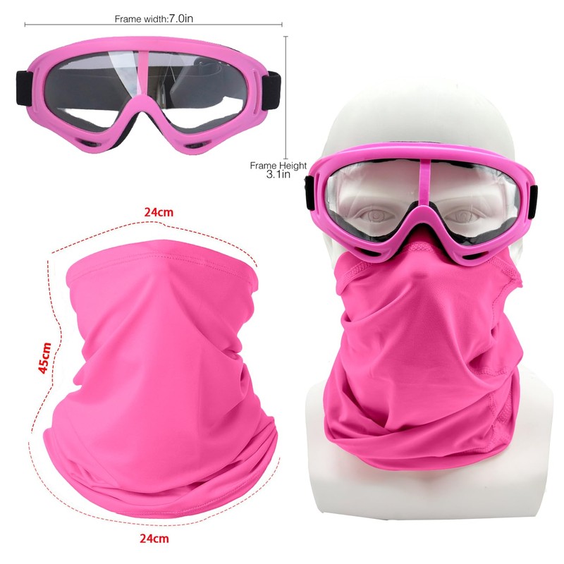 LJDJ Motorcycle Goggles,2 Pack Dirt Bike ATV Motocross Riding Hiking