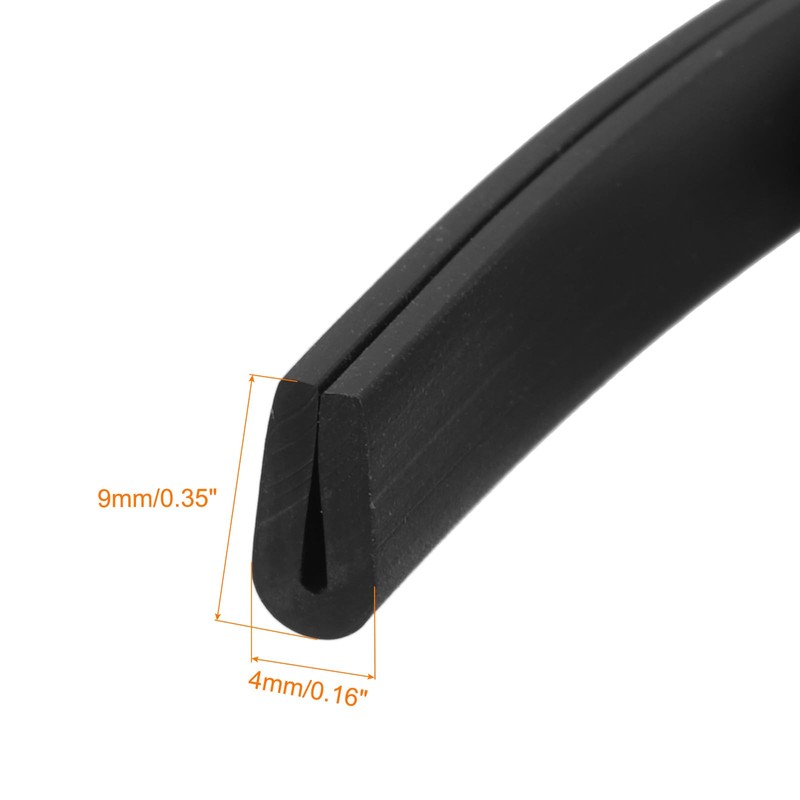 sourcing map U Channel Edge Trim, 13.1ft Length Rubber Guard