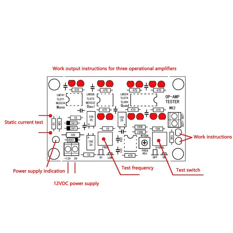 OP AMP Test Module Operational Amplifier Test Board Amplification Circuit