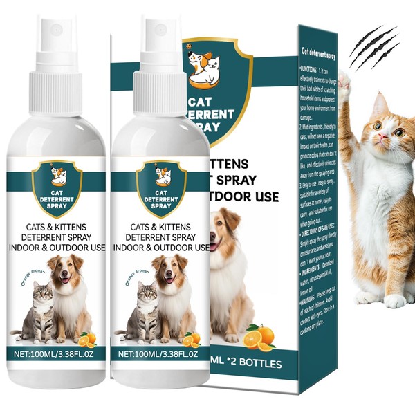 Cat Deterrent Spray - Safe Non-Toxic Anti-Scratch Repellent for Dogs