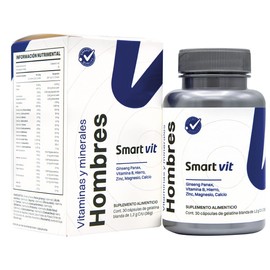 SMART VIT Hombres Vitaminas Premium con Ginseng, Complejo B, Vitamina D3, C y Zinc, Soporte Integral para Energía y Bienestar Masculino