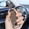 for Nissan Key Fob Cover, Aluminum Alloy Frame & Leather