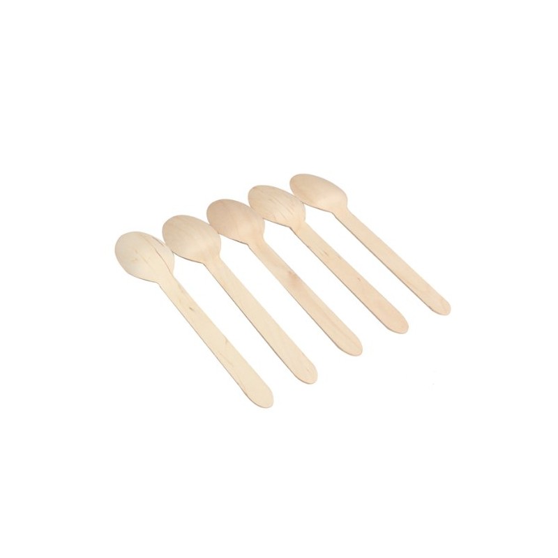 Vktech Disposable Wooden Spoon, Economical Pack of 100
