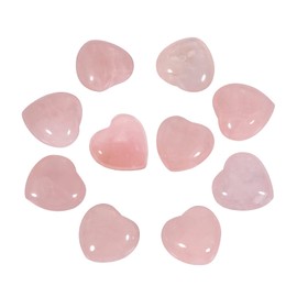Nupuyai 10 Pieces Heart Gemstone Healing Stone Heart Shape Lucky Charm for Jewellery Making Decoration Approx. 1.5 cm