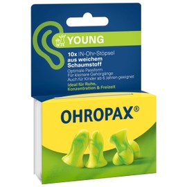 OHROPAX Young Earplugs - For Ears with Smaller Ear Canals - Soft Foam In-Ear Plugs - Sound Insulation Value SNR 35dB - Ideal for Rest, Concentration and Leisure - Pack of 10