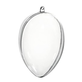 1 Acrylic Egg 16 cm Transparent Separable with Hanging Eyelet Easter Egg for Painting