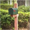 Plexon Outside Сurbside Horizontal Classic Mailbox, Dark Green, 20-1/2"L x