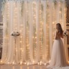 10×10ft Champagne Tulle Backdrop Curtain with Lights String for Parites,