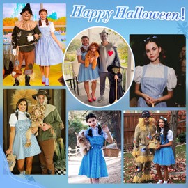 KUIRAN Costume for Women Fairytale Outfit with Bamboo Basket, Socks, Hair Bow, and Toy Puppy