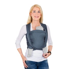 Hoppediz Baby Sling Extra Slim with Illustrated Instructions (English Language Not Guaranteed) 5.40 x 0.45 m Stone