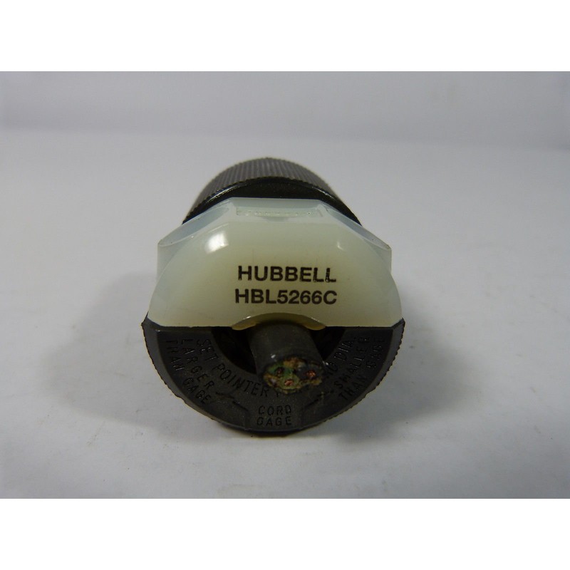 Hubbell HBL5266C Plug, 15 amp, 125V, 5-15P, Black/White