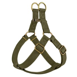 Didog Step in Dog Harness - Soft Leather Dog Harness with Heavy Duty Metal Buckle, Adjustable Dog Halter Harness Vests for Medium Dogs Easy Walking Training (Dark Green, S: Chest 16-22")