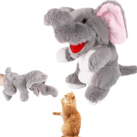 Lyreh Cat Wrestling Toy Puppet, Soft Interactive Cats Wrestling Toy Funny Hand Pet Puppets Cat Wrest Puppet Glove for Safe Interactive Play with Kitten Puppy (Elephant Style)