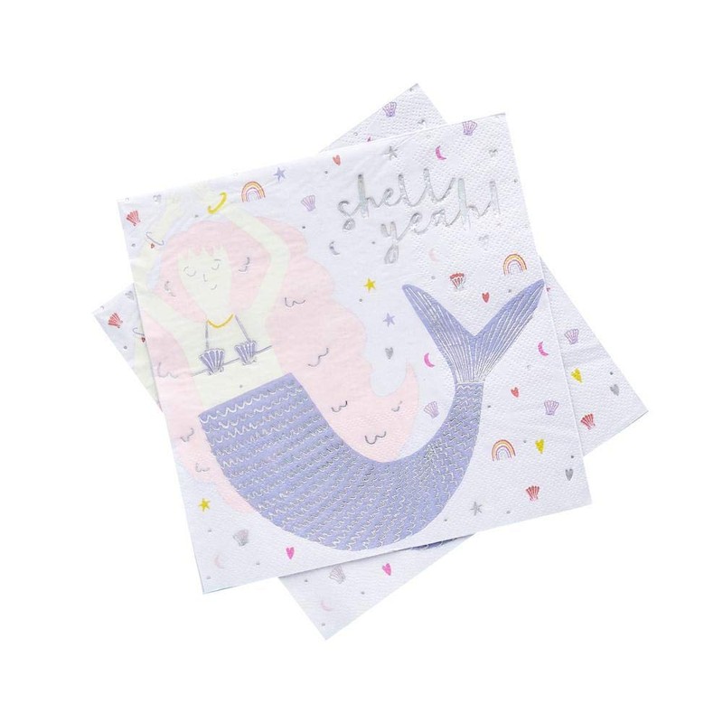Shell Yeah Mermaid Napkins by Hootyballoo