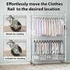 Homdox 3 Tier Heavy Duty Garment Rack with Wheels, Adjustable