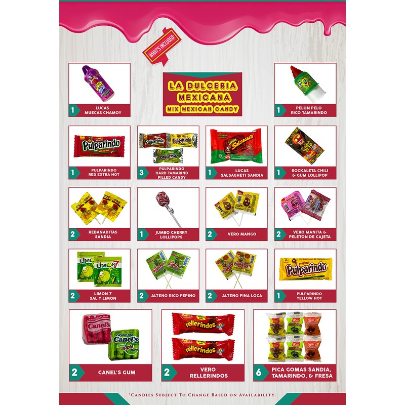 Mexican Candy Assortment (32 Count) Variety of Spicy, Sweet, Sour