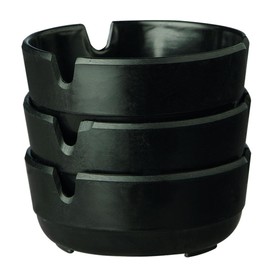 3 pcs. set ashtray, black ca. Ø 7,8 cm, height 3 cm melamine, unbreakable