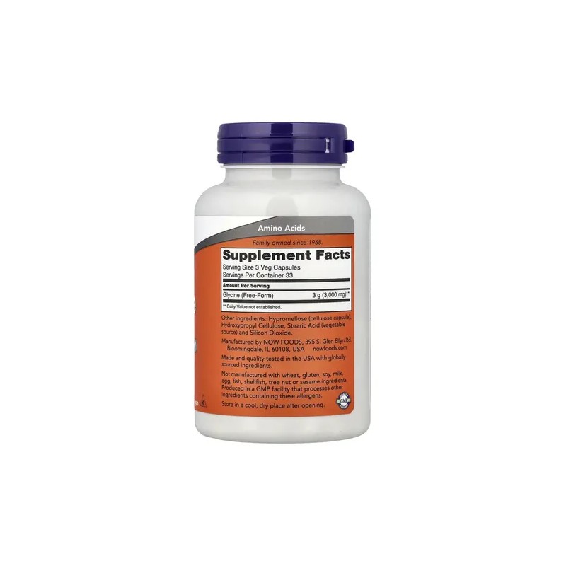 Glicina 1000 mg Cápsulas Glycine 1000 mg Supplement, 100 Caps