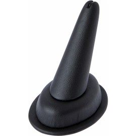 Plymor Black Faux Leather Ring Finger Display, Single on Oval Base, 1.75" W x 2.5" D x 2.75" H (Pack of 3)