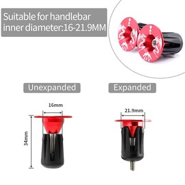 MUQZI Bicycle Handlebar Ends Plugs Caps – Aluminum Bike Handle Bar Ends Caps, Suitable for Most Bicycles Road Bike Mountain Bike BMX MTB Fixie(Red dragon)