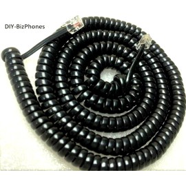 DIY-BizPhones-2-Line-AT&T Black 25Ft Long Handset Cord for AT&T 2-Line Phone ML17929 992 993 Curly Coil