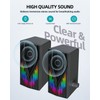 Uakinat Computer Speakers with 6 Colorful RGB Lights,USB Powered 3.5mm