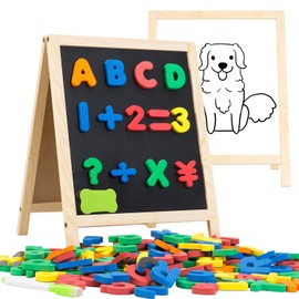 INNOCHEER Magnetic Letters and Numbers for Toddlers, Magnetic Board for Kids, ABC Alphabet Magnets, Educational Dry Erase Board - Whiteboard & Chalkboard for Toddlers Writing & Drawing Kids Toys