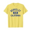 Berkeley California Gym Style Yellow w Distress Blue Print T-Shirt