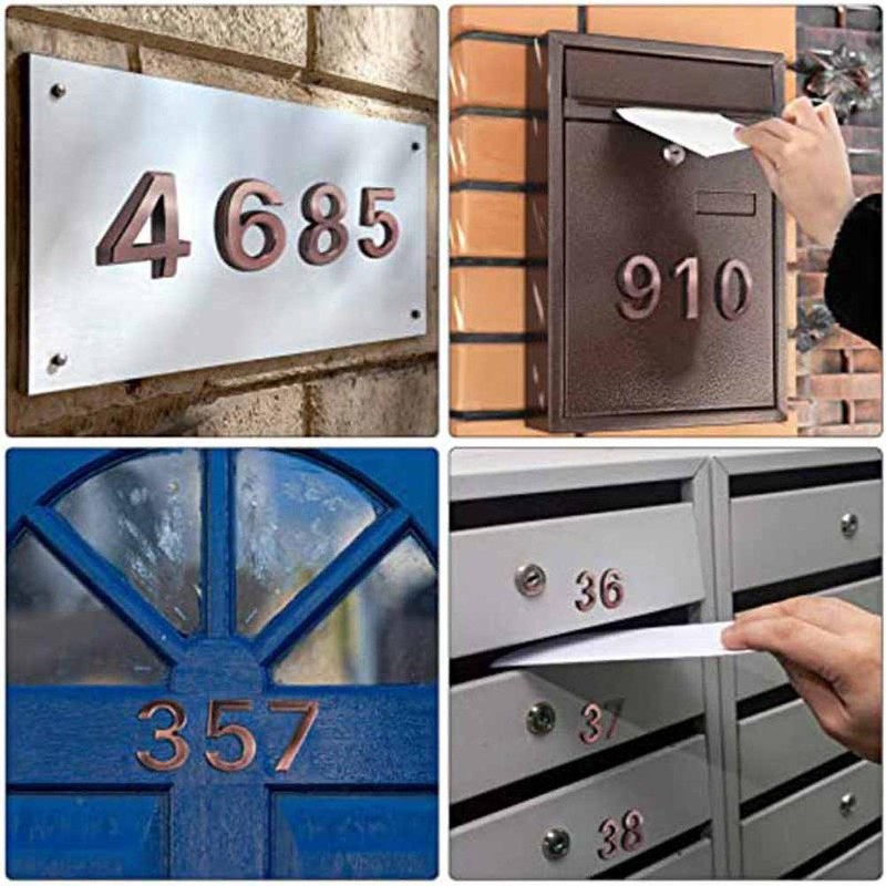 3D Self Adhesive Mailbox Numbers 0-9 Number Stickers No Drilling