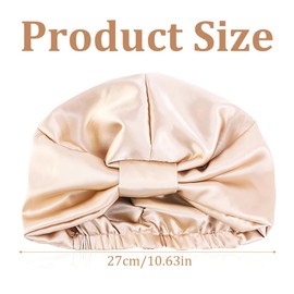 MWUMRCM Silk Hood for Sleeping Made of Real Hat Silk Satin Bonnet Satin Sleep Cap Adjustable Silk Hat Double Layer Silk Sleep Cap for Women, beige