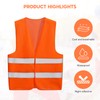 8 Pcs Hi Vis Vests, Hi Vis Safety Gilet, Red-orange