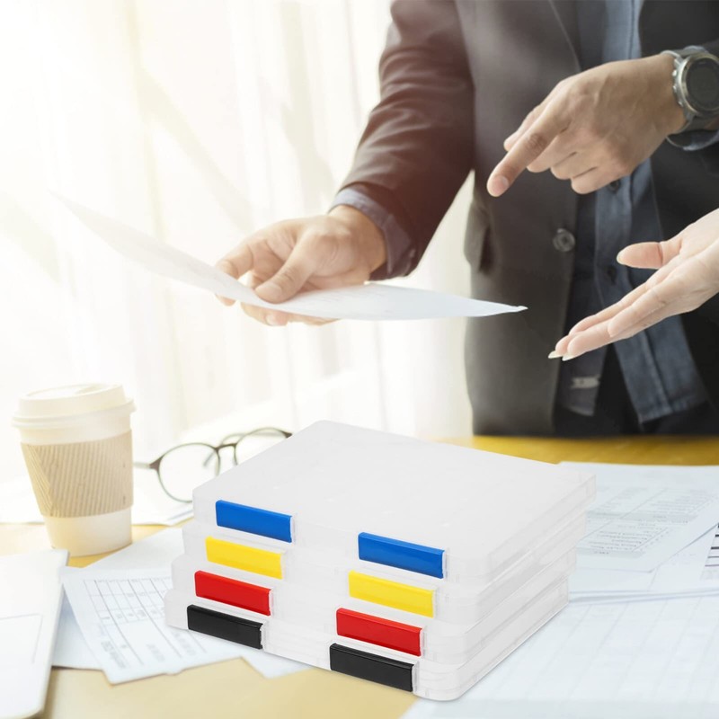 Operitacx 4 Pieces Clear Organiser Box Storage Box File Box