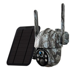 4G LTE Solar Cellular Trail Camera PTZ Wireless FHD 2K Game Cameras With Night Vision Motion Activated Waterproof Camouflage Wildlife Hunting Cam AI Motion Detection Outdoor Security Cams W/ SIM Card