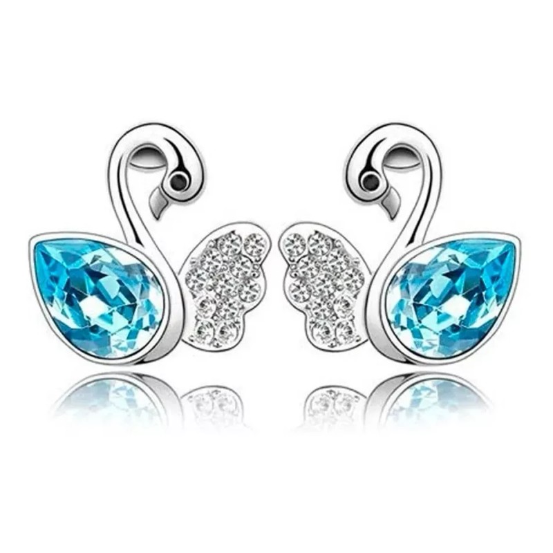 Veraly Conjunto Collar De Cisne Y Aretes Cristal Austriaco Full
