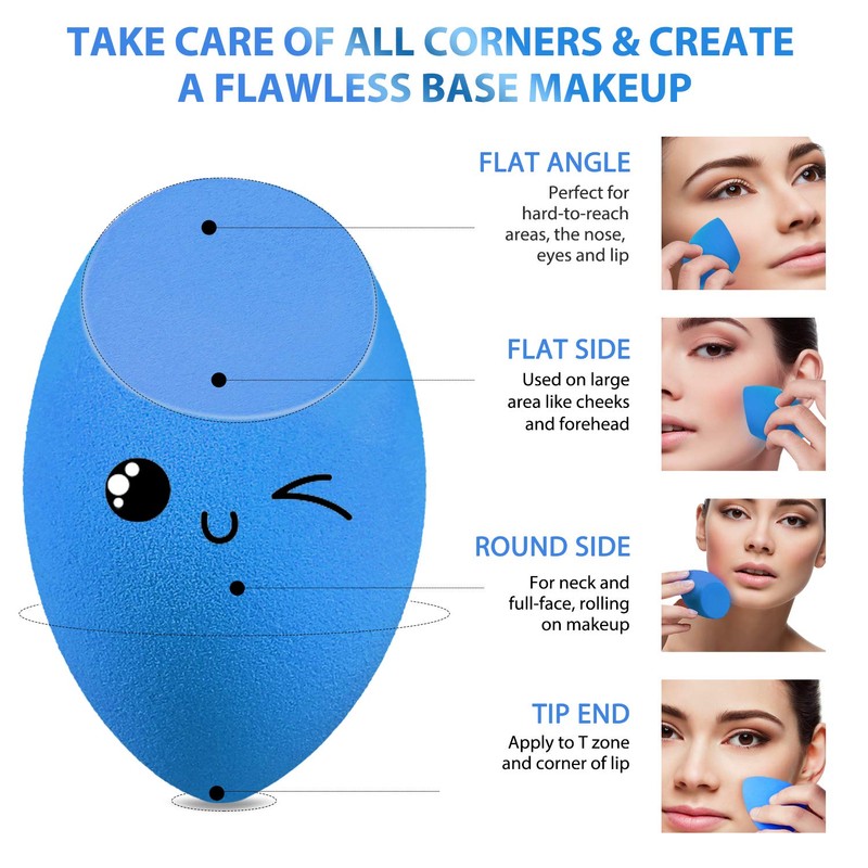 Larbois 3-Pack Blender Beauty Foundation Blending Sponge, Professional Beauty Makeup