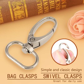 20Pcs Swivel Lobster Clasp, Zinc Alloy Bag Clasps Swivel Trigger Clips Keychain Key Ring Hooks DIY Crafts Purse Bag Making (20mm)