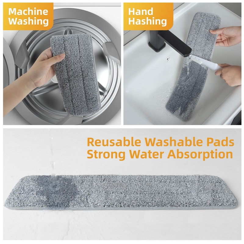 Flat Microfiber Mop for Floor Cleaning, 18 inch (17.7 in/45
