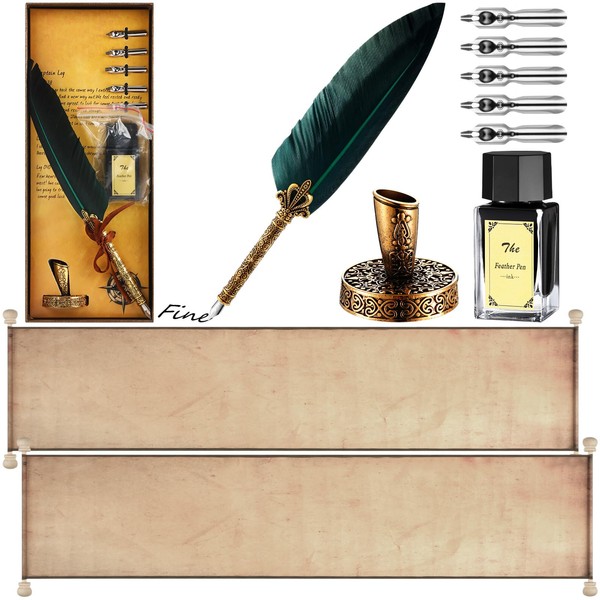 Epakh 2 Blank Scroll Paper with Wood Rods and 1