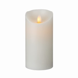 Restaurantware-3 x 6 Inch Flameless Pillar Candles, 10 Programable LED Pillar Candles - Dancing Flame, For Weddings, And Parties, White Real Wax Battery Pillar Candles, Remote Sold Separately,