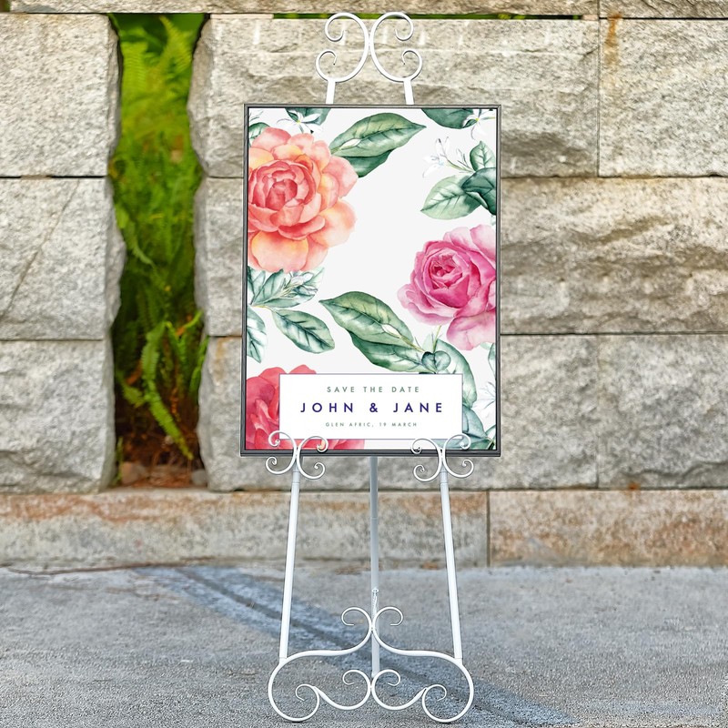 YiLifebes Metal Floor Standing Display Easel, 56" H White Decorative