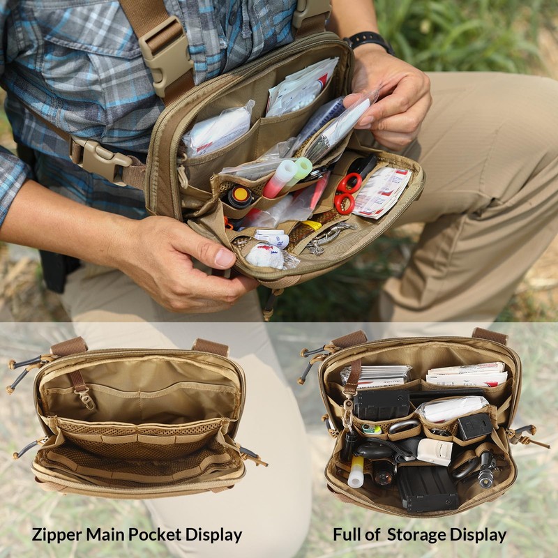 VOTAGOO Tactical Chest Bag, 2L Capacity, Molle Chest Rig, Chest