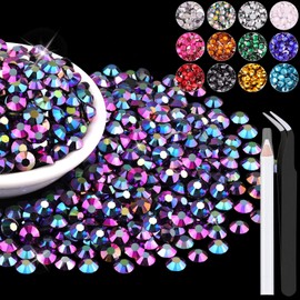 1500PCS 6mm Resin Jelly Rhinestones in Bulk (Purplish Black AB), Bedazzling Flatback Crystals Rhinestones for Crafting DIY Nail Decoration, Gems Diomand Charms for Tumbler Shoes Clothing Fabric