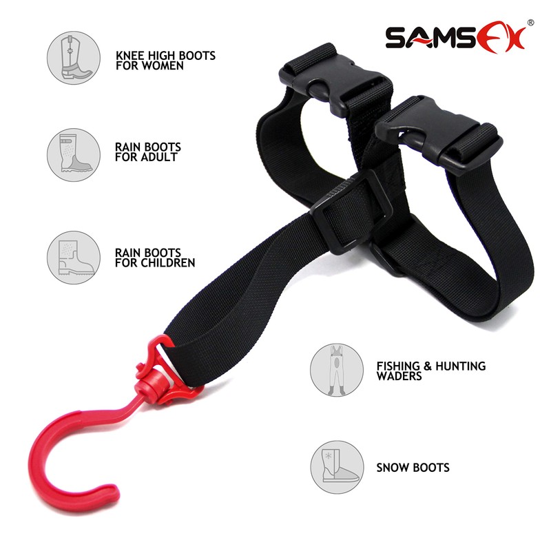 SAMSFX Fishing Wader Boot Hanger Hanging Strap Belt with Swivel