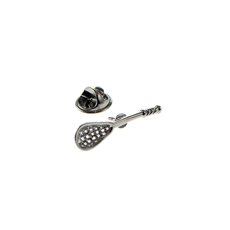Rhodium Plated Lacrosse Stick Rhodium Plated Lapel Pin Badge X2AJTP536