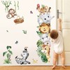 decalmile Wall Sticker Jungle Animals Elephant Lion Monkey Safari Wall