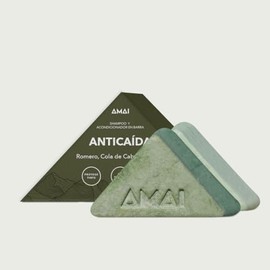 Shampoo y Acondicionador en Barra AMAI Natural – Anticaída, Fortalece Raíces y Estimula el Crecimiento, Con Romero, Jengibre y Biotina – Sin Sulfatos, Vegano