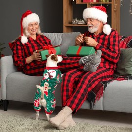 BAOBICUTE Dog Christmas Pajamas Soft Lightweight Velvet Dog Christmas Outfit Warm Dog Winter Clothes for Small Medium Large Pet Dogs Cats